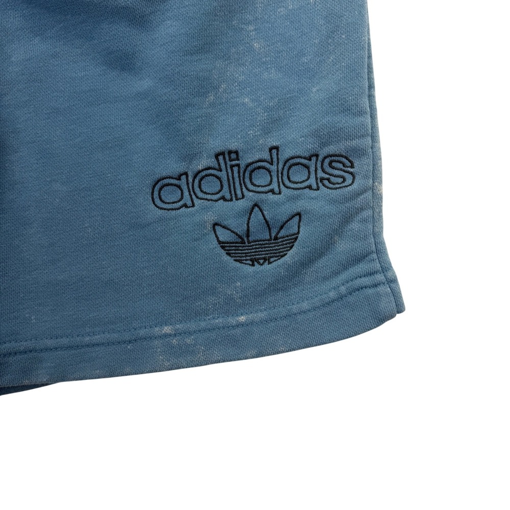 Adidas Originals Mens Blue Acid Wash Trefoil Sweat Shorts Relaxed Fit Size M - Picture 3 of 8